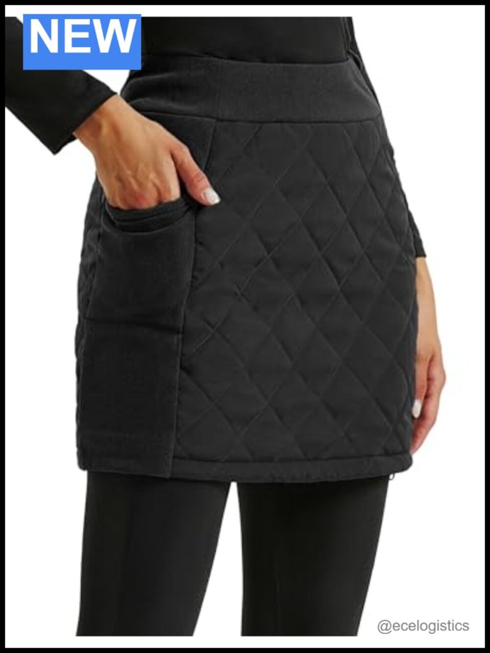 Quilted Insulated Puffer Skort High Waist Side Zip Athletic Skirt